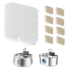PawsPik Stainless Steel Battery-Operated Water Fountain Oval & Circular Replacement Filters
