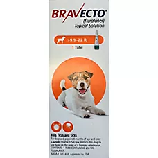 Bravecto Topical for Dogs, 9.9-22 lbs (Orange Box), 1 Dose, 12-Week Supply