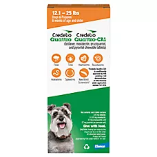 Credelio Quattro/ Credelio Quattro-CA1 Chewable Tablets for Dogs, 12.1-25 lbs, , 1 or 6 Month Supply