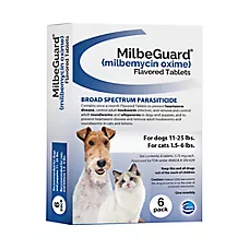 MilbeGuard Flavored Tablets for Dogs & Cats - Dog 1125 lbs, Cat 1.56 lbs (Blue) 6 Month Supply
