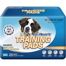 Honey Care Super Absorbant Speed Dry Dog Training Pads W/ Built-In Attractant, 3XL- 25 Ct