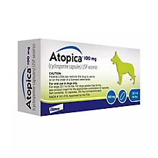 Atopica (Cyclosporine Modified) Capsules for Dogs, 33.1-64 lbs, 100 mg, 15 Count