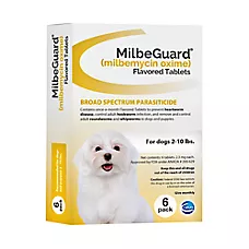 MilbeGuard Flavored Tablets for Dogs 2-10 lbs (Yellow Box), 6 Month Supply