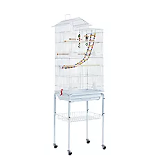 Yaheetech Rolling Metal Pet Bird Cage with Detachable Stand for Large Birds