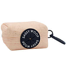 Sassy Woof Dog Waste Bag Holder, Pinot Beige Bag Holder W/ Carabiner Clip For Convenient Access
