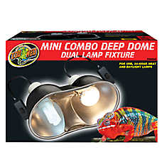 Zoo Med Mini Combo Deep Dome Reptile Lamp Fixture for Dual Heat & UVB Bulbs