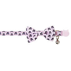 Whisker City? Pink Skull & Bones Cat Collar, Pink Cat Collar, Break-Away Collar, Bow, Multiple Sizes