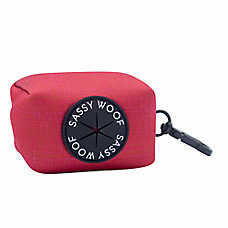 Sassy Woof Dog Waste Bag Holder, Merlot Red Bag Holder W/ Carabiner Clip For Convenient Access