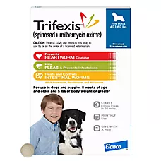 Trifexis Chewable Tablet for Dogs, 40.1-60 lbs (Blue), 1 or 6 Month Supply