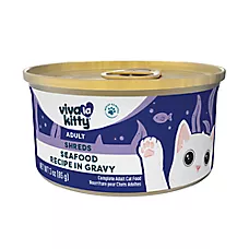 Viva La Kitty Adult Cat Wet Food - Shreds in Gravy, 3 Oz
