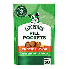 Greenies Pill Pockets for Dogs, Canine Treats - Capsule Size, Cheese, 7.9 or 15.9 oz, 30 or 60 Ct