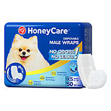Honey Care All Absorb Disposable Male Dog Wrap W/ Speed Dry Technology - 50 Ct