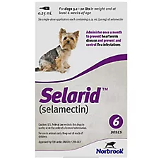 Selarid (selamectin) Topical for Dogs 5.1-10 lbs (Purple Box), 6 Month Supply