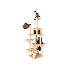 Armarkat 78-in Faux Fleece Real Wood Condo, Basket & Teepee Cat Tree, Goldenrod