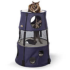 K&H Pet Products 3-Story Kitty Tower, Dark Denim